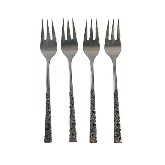 1847 Rogers Bros Navaho Stainless Steel Flatware Cutlery Lot of 4 Forks - Picture 1 of 4
